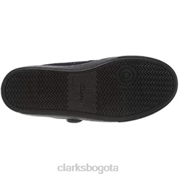 Clarks 0DX8L400 Zapatos escolares de ballet para niña hopper go de Clarks de tela negra niños tela negra