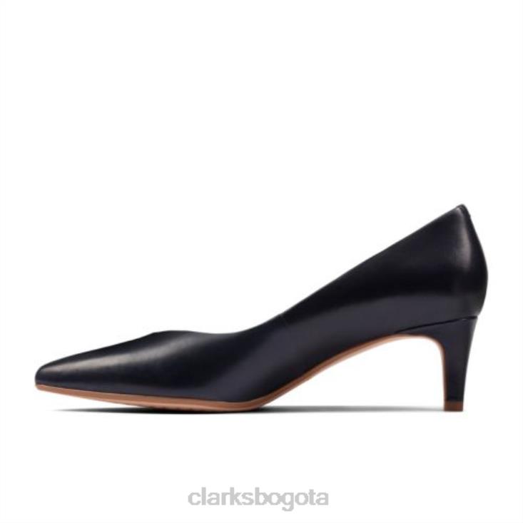 Clarks 0DX8L4003 Clarks Laina 55 Court2 de cuero azul marino mujer cuero azul marino
