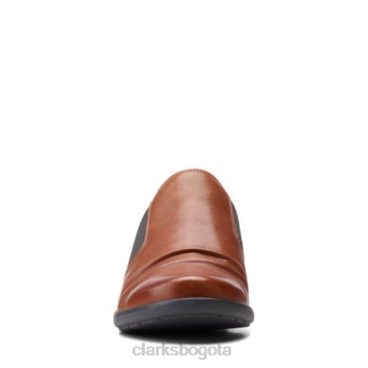 Clarks 0DX8L4010 clarks rosely step cuero tostado oscuro mujer cuero bronceado oscuro