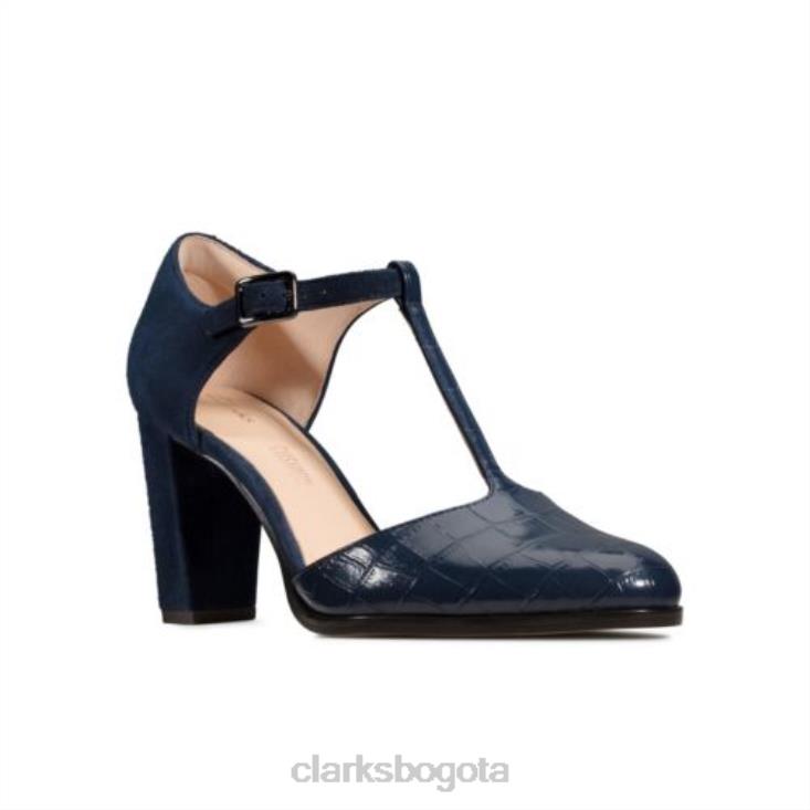 Clarks 0DX8L4012 clarks croc kayl85 tbar azul marino mujer cocodrilo azul marino