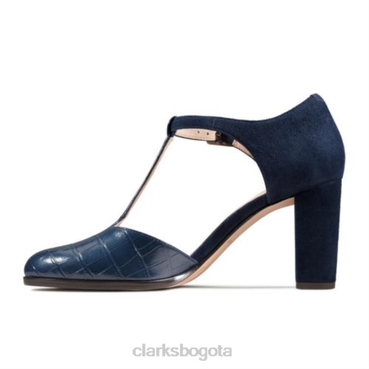 Clarks 0DX8L4012 clarks croc kayl85 tbar azul marino mujer cocodrilo azul marino