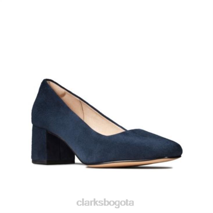 Clarks 0DX8L4020 clarks rosa transparente de ante azul marino mujer gamuza azul marino