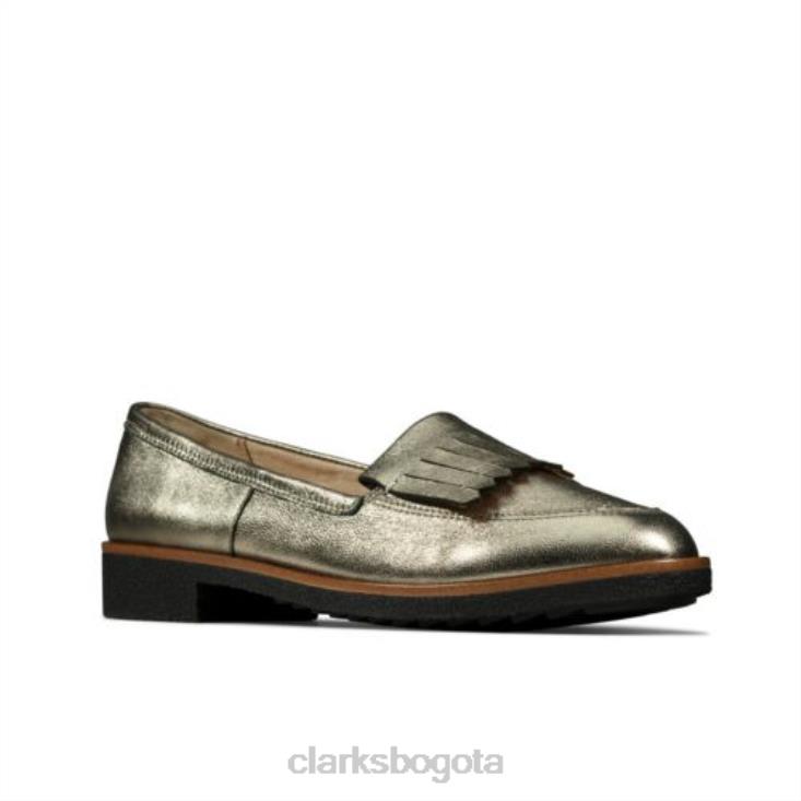 Clarks 0DX8L4026 falda escocesa clarks griff piedra metalizada mujer piedra metalica