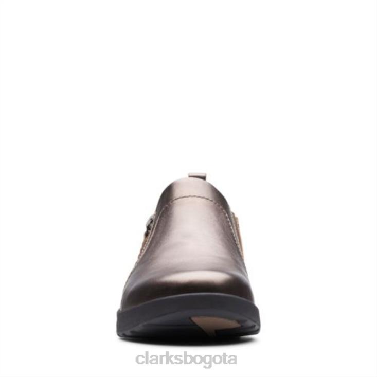 Clarks 0DX8L4034 clarks un adorn zip pebble metalizado mujer guijarro metálico