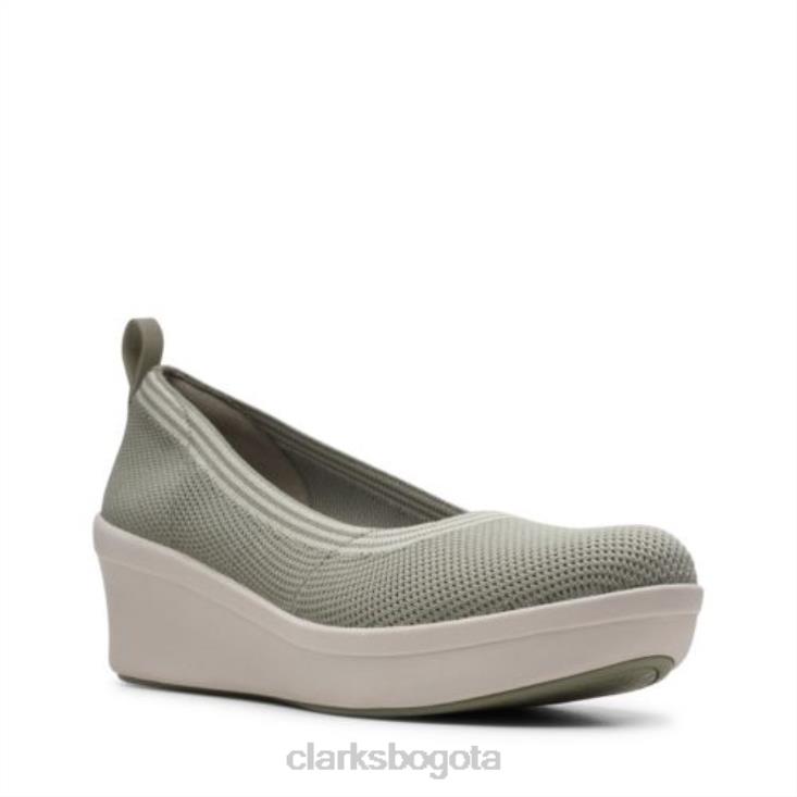 Clarks 0DX8L4035 clarks step rose fern textil oliva polvoriento mujer textil oliva polvoriento