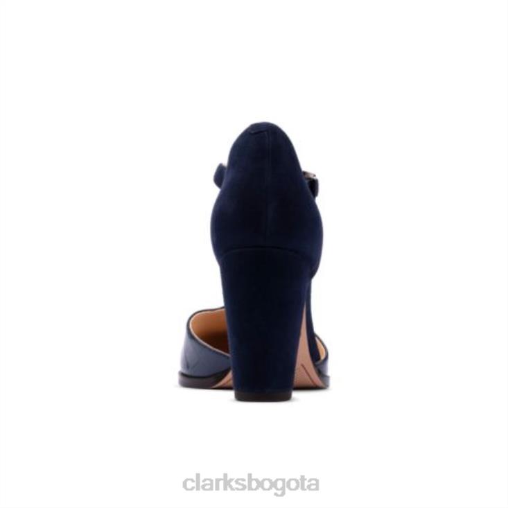 Clarks 0DX8L4040 clarks cocodrilo azul marino kayl85 tbar 2 mujer cocodrilo azul marino