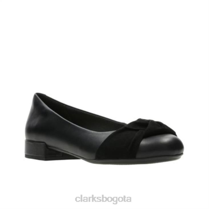 Clarks 0DX8L4060 cuero combinado negro rosabella lola clarks unisexo cuero combinado negro
