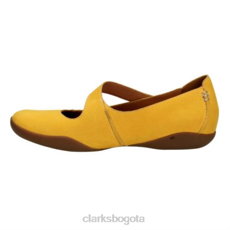 Clarks 0DX8L4064 clarks felicia plum cuero bajo amarillo unisexo cuero amarillo