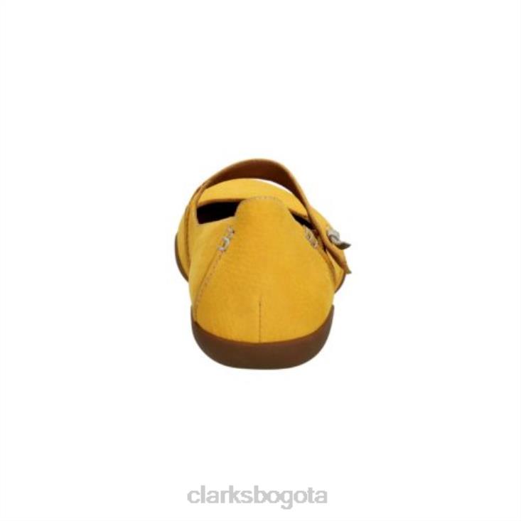 Clarks 0DX8L4064 clarks felicia plum cuero bajo amarillo unisexo cuero amarillo