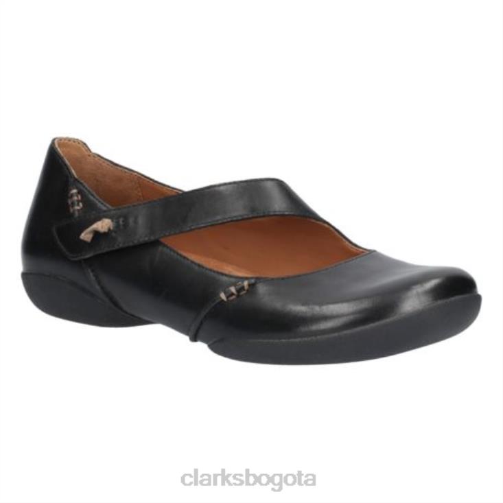 Clarks 0DX8L4069 felicia ciruela clarks cuero negro unisexo cuero negro