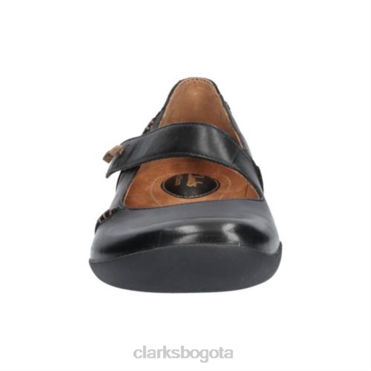 Clarks 0DX8L4069 felicia ciruela clarks cuero negro unisexo cuero negro