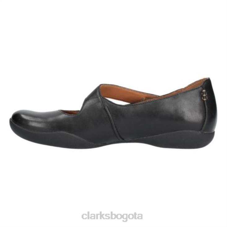 Clarks 0DX8L4069 felicia ciruela clarks cuero negro unisexo cuero negro
