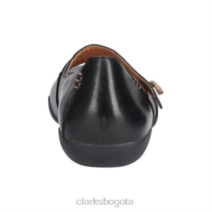 Clarks 0DX8L4069 felicia ciruela clarks cuero negro unisexo cuero negro