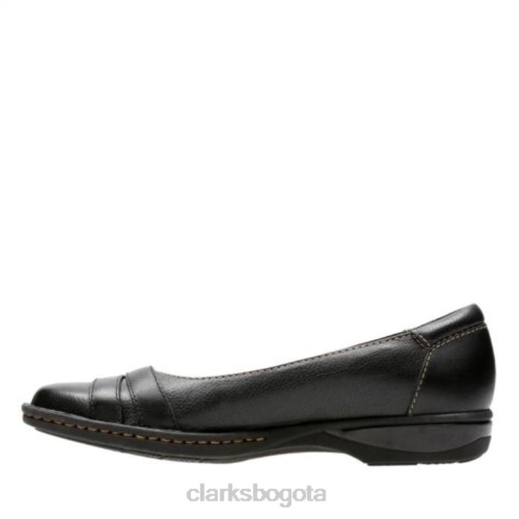 Clarks 0DX8L4075 clarks de cuero negro pegg abbie unisexo cuero negro
