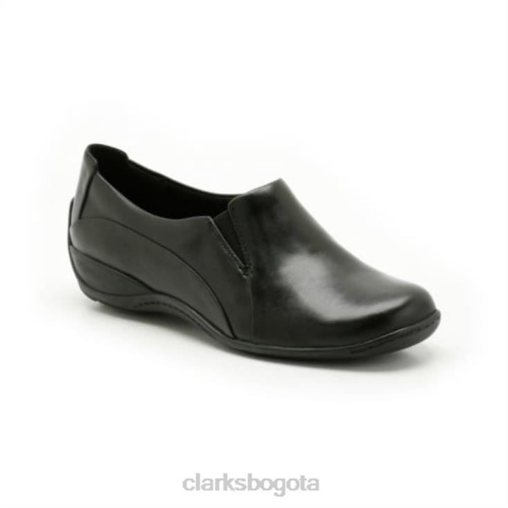 Clarks 0DX8L4080 pastel de café clarks de cuero negro unisexo cuero negro