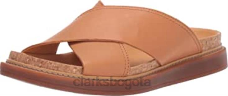 Clarks 0DX8L409 Clarks Trace Drift cuero tostado claro para mujer mujer