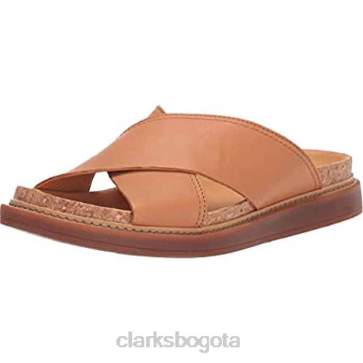 Clarks 0DX8L409 Clarks Trace Drift cuero tostado claro para mujer mujer