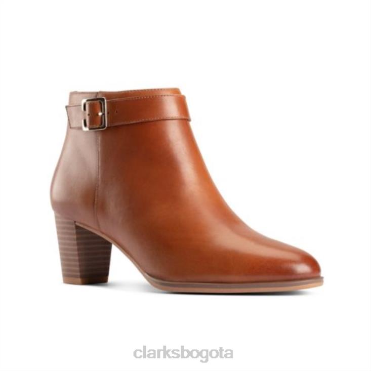 Clarks 0DX8L4110 bota kayl60 clarks cuero tostado oscuro mujer cuero bronceado oscuro