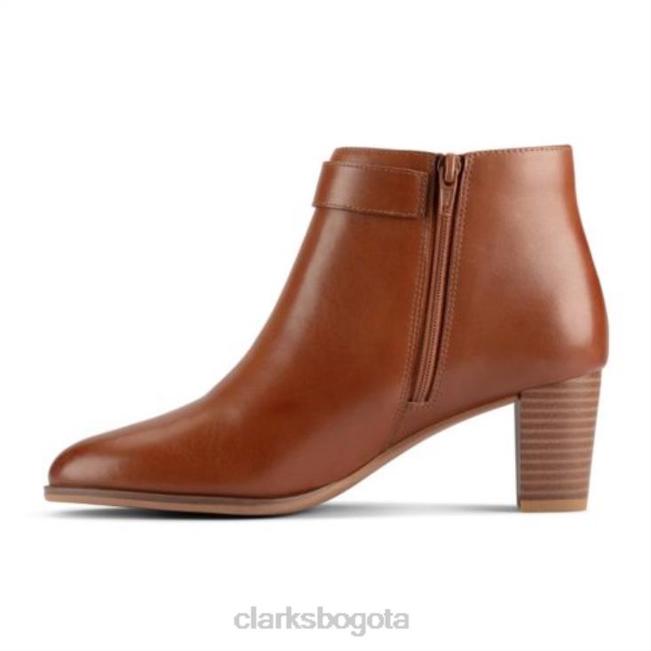 Clarks 0DX8L4110 bota kayl60 clarks cuero tostado oscuro mujer cuero bronceado oscuro