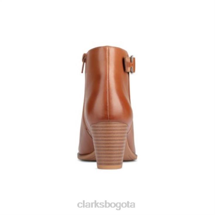 Clarks 0DX8L4110 bota kayl60 clarks cuero tostado oscuro mujer cuero bronceado oscuro