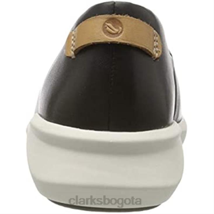 Clarks 0DX8L412 Zapatillas sin cordones para mujer Un Rio Step de cuero negro de cuero negro Clarks mujer cuero negro cuero negro
