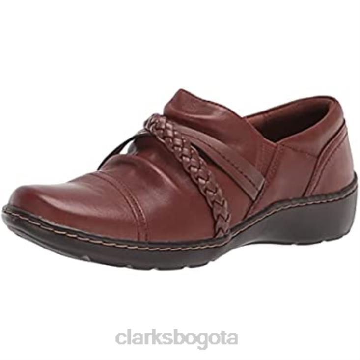 Clarks 0DX8L413 mocasines clarks cora Braidshoe para mujer color tostado oscuro mujer bronceado oscuro