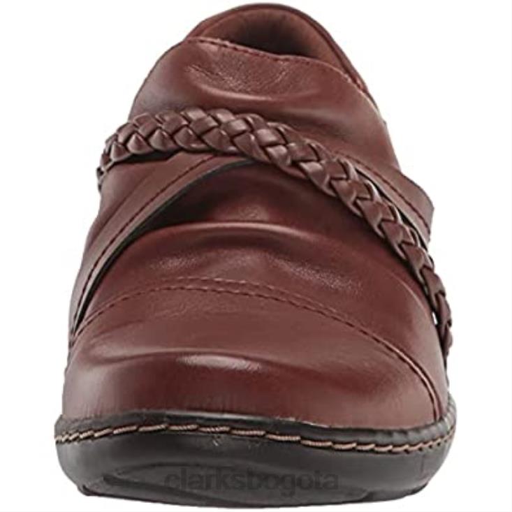 Clarks 0DX8L413 mocasines clarks cora Braidshoe para mujer color tostado oscuro mujer bronceado oscuro