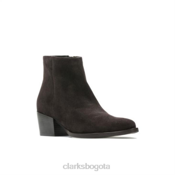 Clarks 0DX8L4131 clarks isabella 2 zip ante marrón oscuro unisexo gamuza marrón oscuro