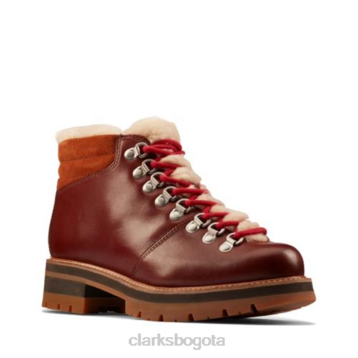 Clarks 0DX8L4136 bronceado con líneas lea clarks orianna alpine unisexo lea con líneas bronceadas