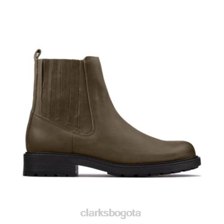 Clarks 0DX8L4137 clarks cuero oliva oscuro orinoco2 mid unisexo cuero oliva oscuro