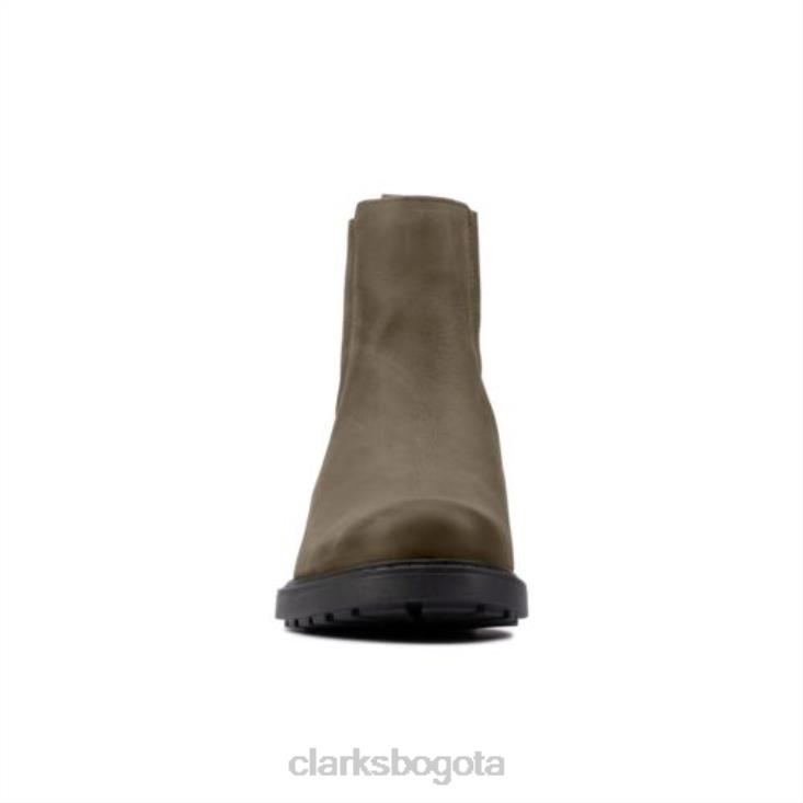 Clarks 0DX8L4137 clarks cuero oliva oscuro orinoco2 mid unisexo cuero oliva oscuro