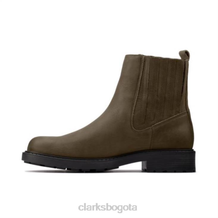Clarks 0DX8L4137 clarks cuero oliva oscuro orinoco2 mid unisexo cuero oliva oscuro