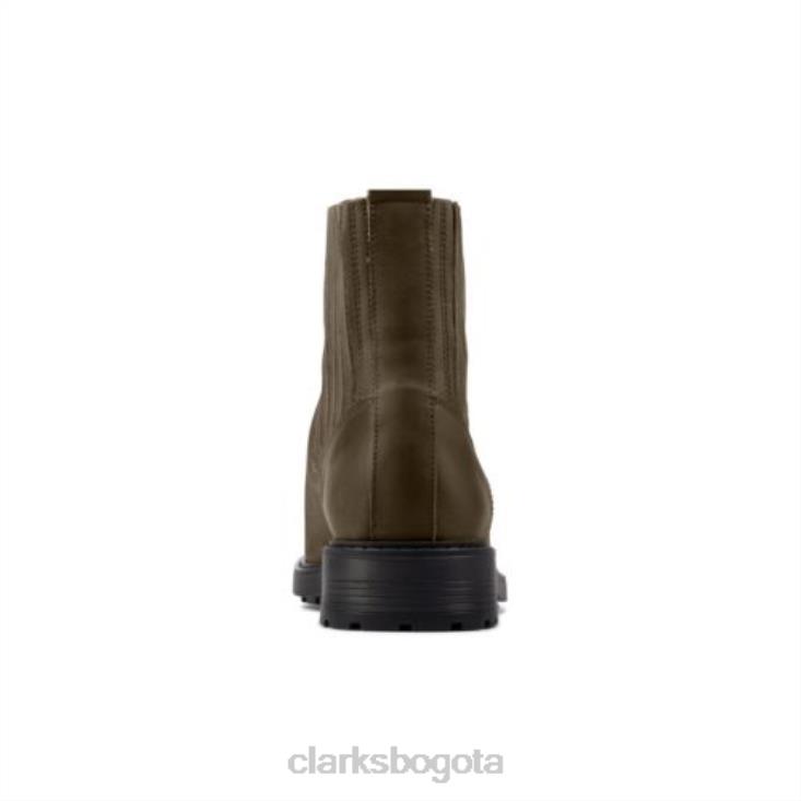 Clarks 0DX8L4137 clarks cuero oliva oscuro orinoco2 mid unisexo cuero oliva oscuro