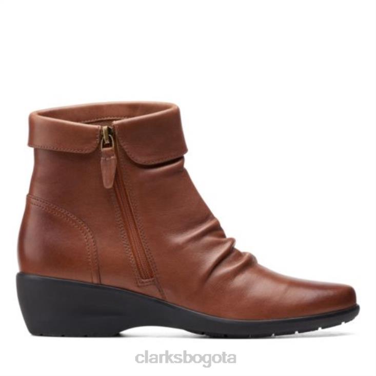 Clarks 0DX8L4144 Clarks Rosely de cuero tostado oscuro con cremallera unisexo cuero bronceado oscuro