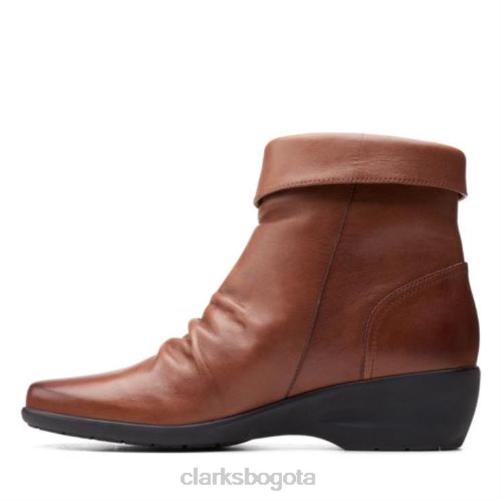 Clarks 0DX8L4144 Clarks Rosely de cuero tostado oscuro con cremallera unisexo cuero bronceado oscuro