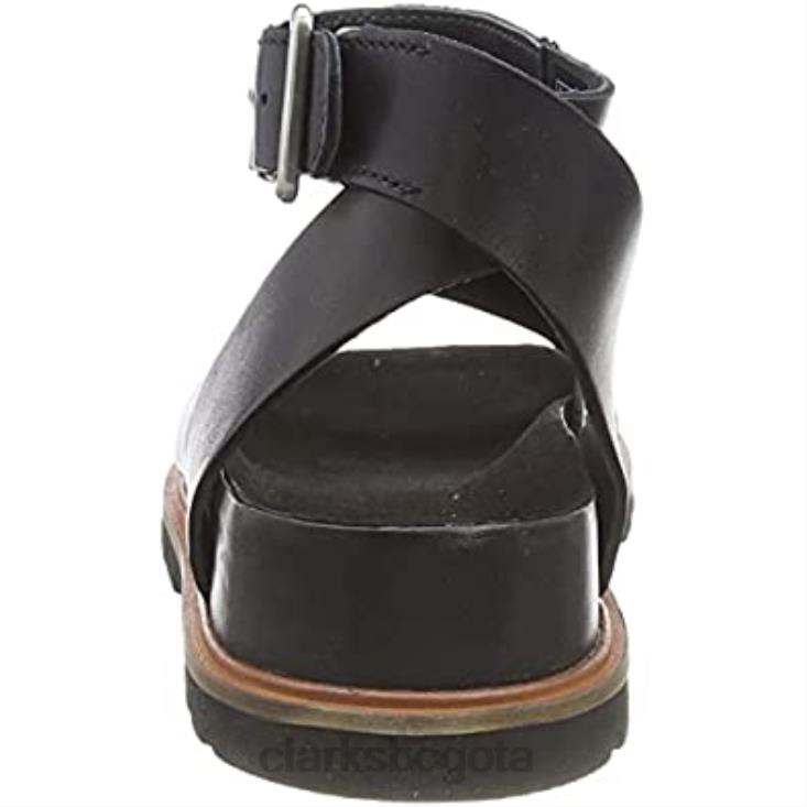 Clarks 0DX8L415 sandalia cruzada orianna mujer clarks piel combi negra mujer cuero combinado negro