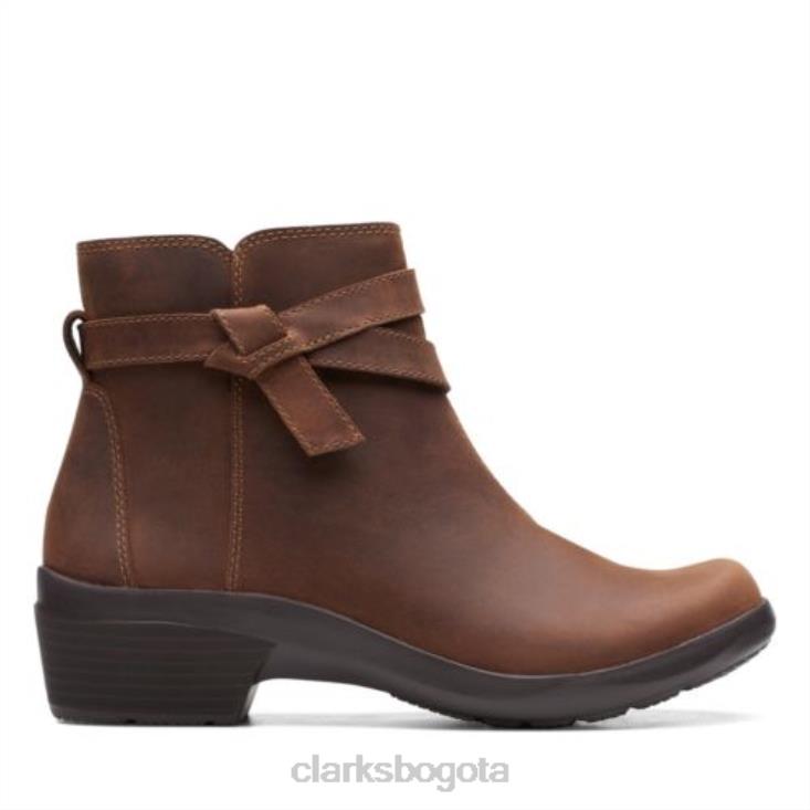 Clarks 0DX8L4150 angie especia clarks de cuero bronceado oscuro unisexo cuero bronceado oscuro