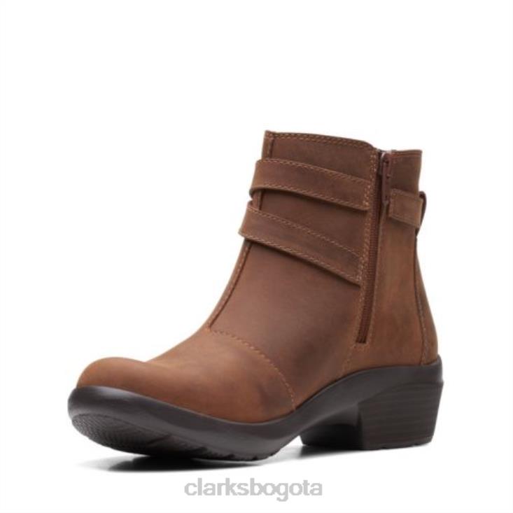 Clarks 0DX8L4150 angie especia clarks de cuero bronceado oscuro unisexo cuero bronceado oscuro