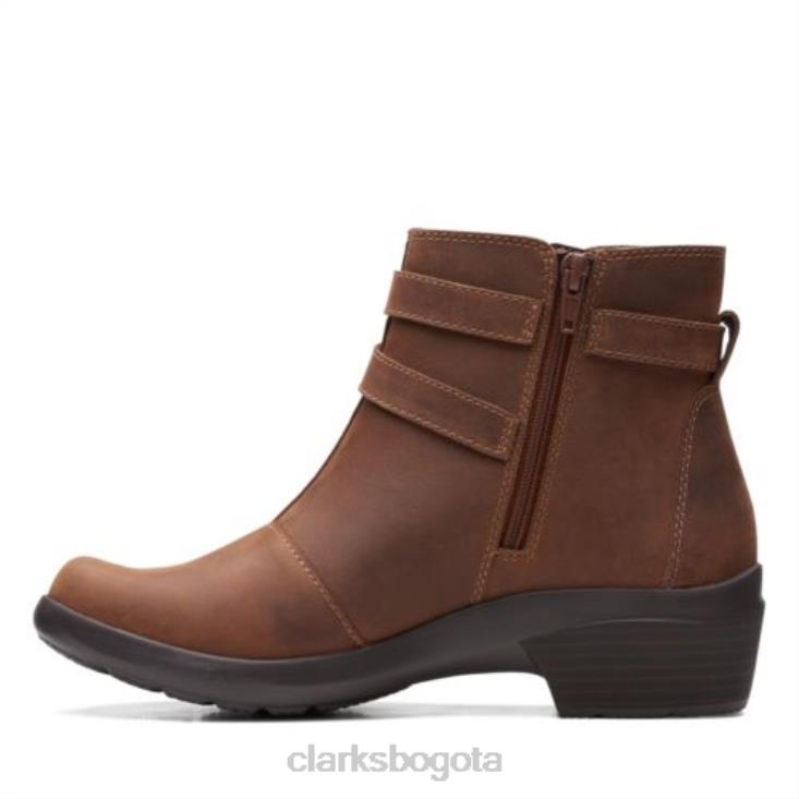 Clarks 0DX8L4150 angie especia clarks de cuero bronceado oscuro unisexo cuero bronceado oscuro