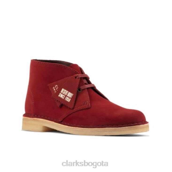 Clarks 0DX8L4174 bota desierto cereza gamuza clarks mujer ante cereza