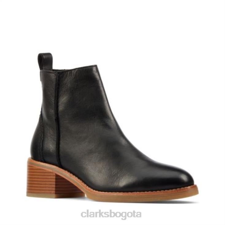 Clarks 0DX8L4192 clarks colonia cuero negro cremallera unisexo cuero negro