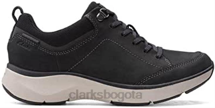 Clarks 0DX8L42 Zapatillas de andar clarks wave 2 lace tex nobuck negro mujer mujer