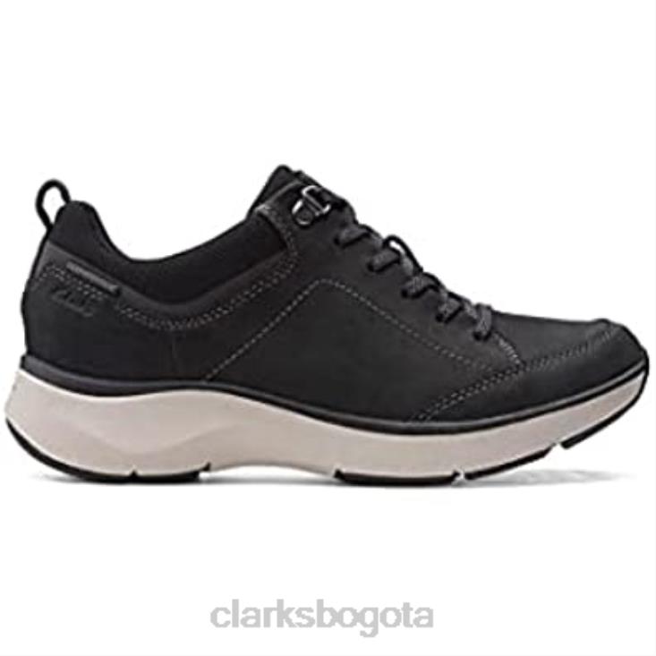 Clarks 0DX8L42 Zapatillas de andar clarks wave 2 lace tex nobuck negro mujer mujer