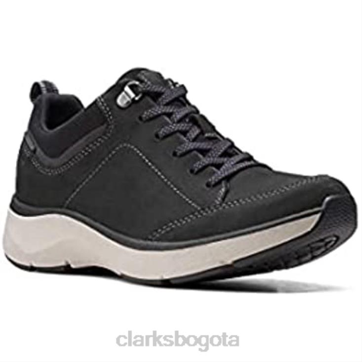 Clarks 0DX8L42 Zapatillas de andar clarks wave 2 lace tex nobuck negro mujer mujer