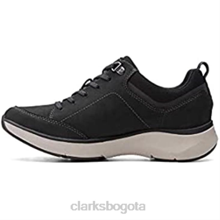 Clarks 0DX8L42 Zapatillas de andar clarks wave 2 lace tex nobuck negro mujer mujer