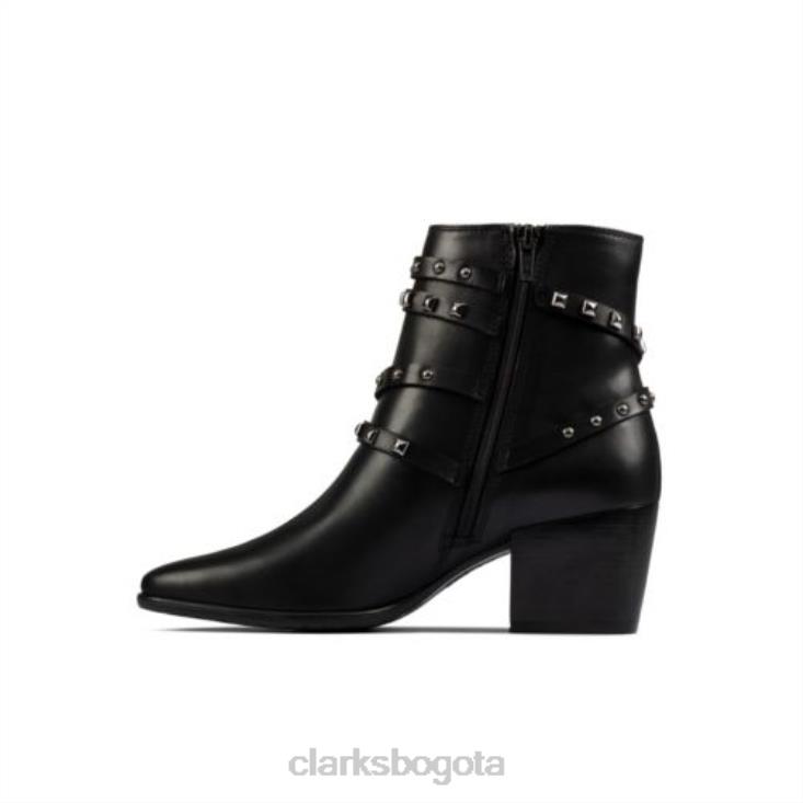 Clarks 0DX8L4217 Adornos Isabella de cuero negro Clarks unisexo cuero negro