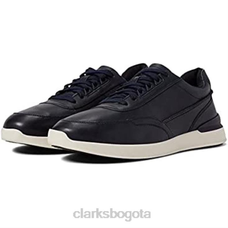 Clarks 0DX8L422 race lite encaje cuero azul marino 11 d (m) clarks unisexo
