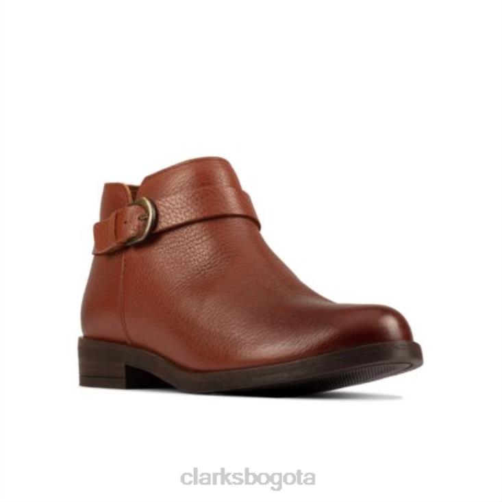 Clarks 0DX8L4223 clarks demi 2 tonos cuero tostado oscuro unisexo cuero bronceado oscuro