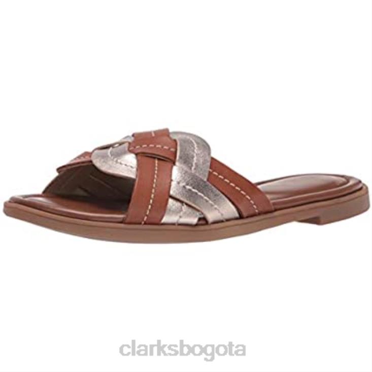 Clarks 0DX8L423 sandalias planas de tejido reyna para mujer clarks combinación metálica de cuero tostado mujer combinación metalizada de cuero tostado