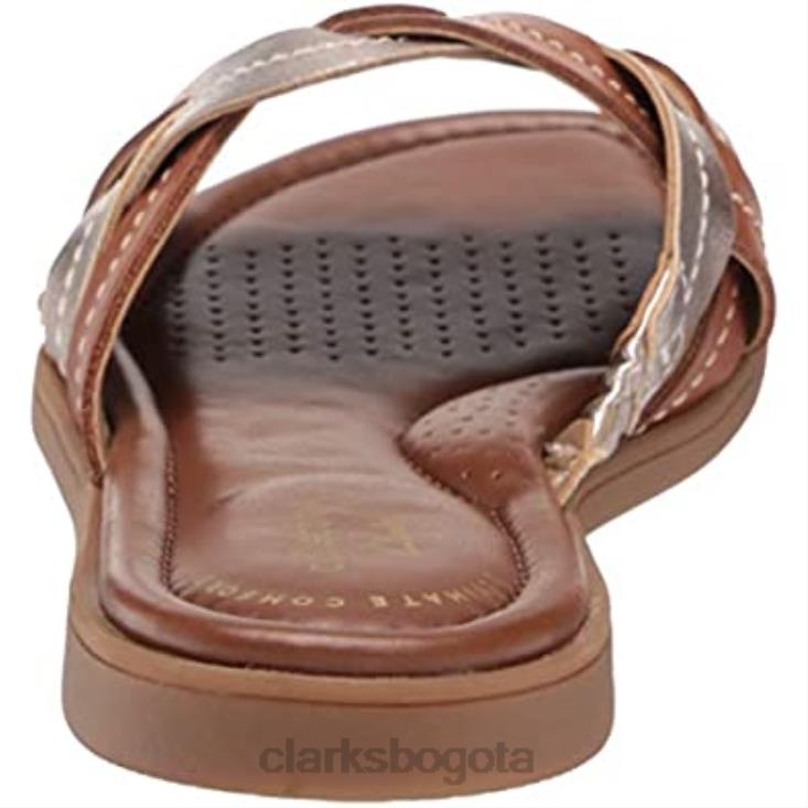 Clarks 0DX8L423 sandalias planas de tejido reyna para mujer clarks combinación metálica de cuero tostado mujer combinación metalizada de cuero tostado
